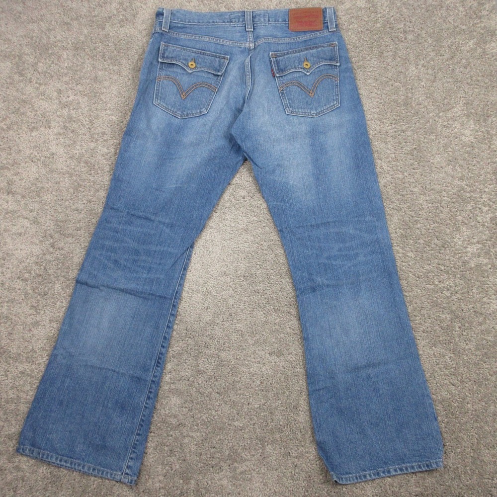 VIntage Levis Jeans Mens 34x32 Blue 527 Low Bootcut Western Faded Denim Y2K Pant
